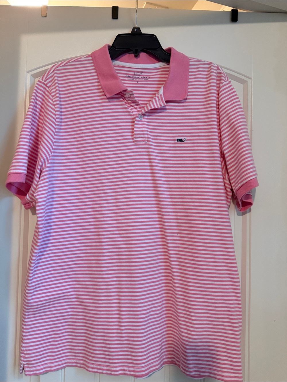 Vineyard Vines Pink & White Striped Polo Shirt - Men's